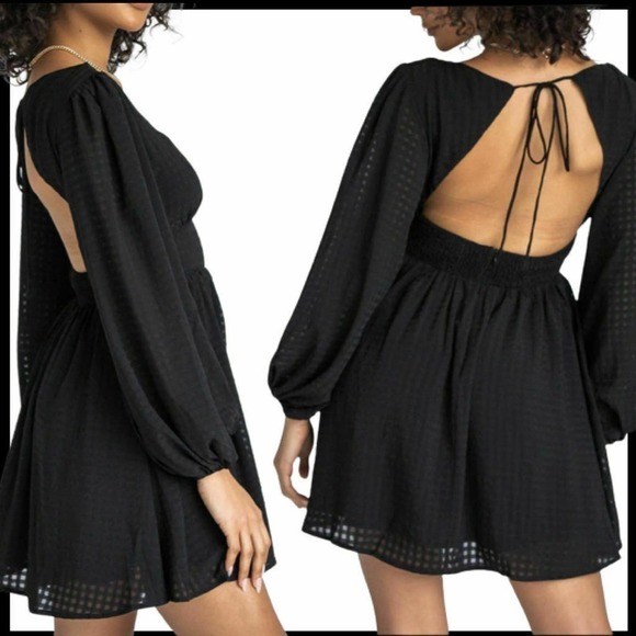 Princess Polly Black BOWEN Mini Dress Size 4 - Picture 5 of 5